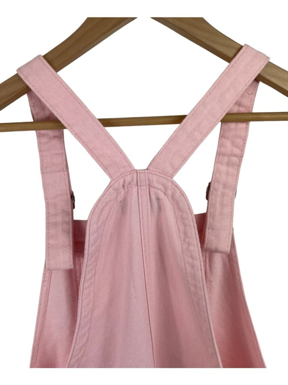 American Bazi Womens SIze Small Pink Casual Distressed Denim Overall Dress - Picture 6 of 10